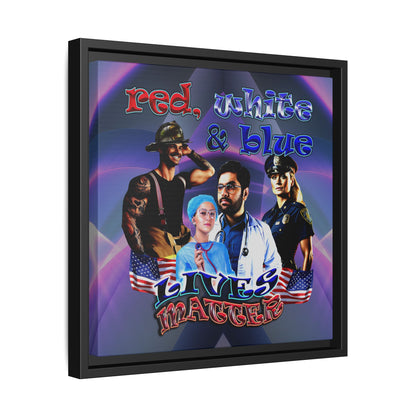 rw&b lives matter - framed canvas art (grey-pink wave)