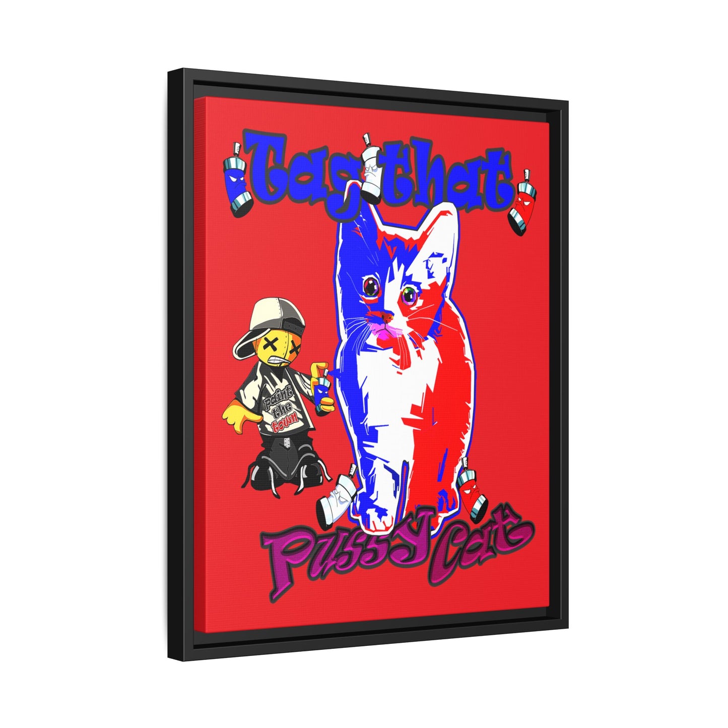 tag that - framed canvas art (red)