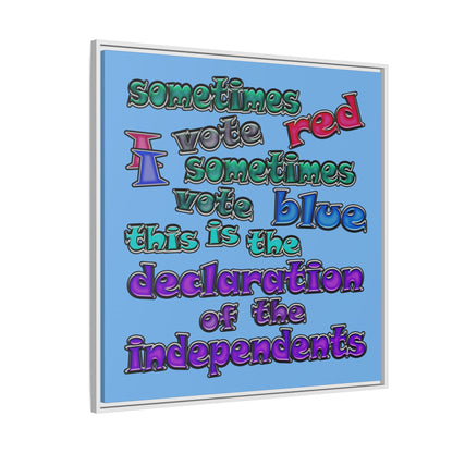 declaration of the independents - framed canvas art (light blue)