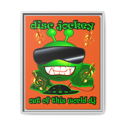 disc jockey - framed canvas art (orange)