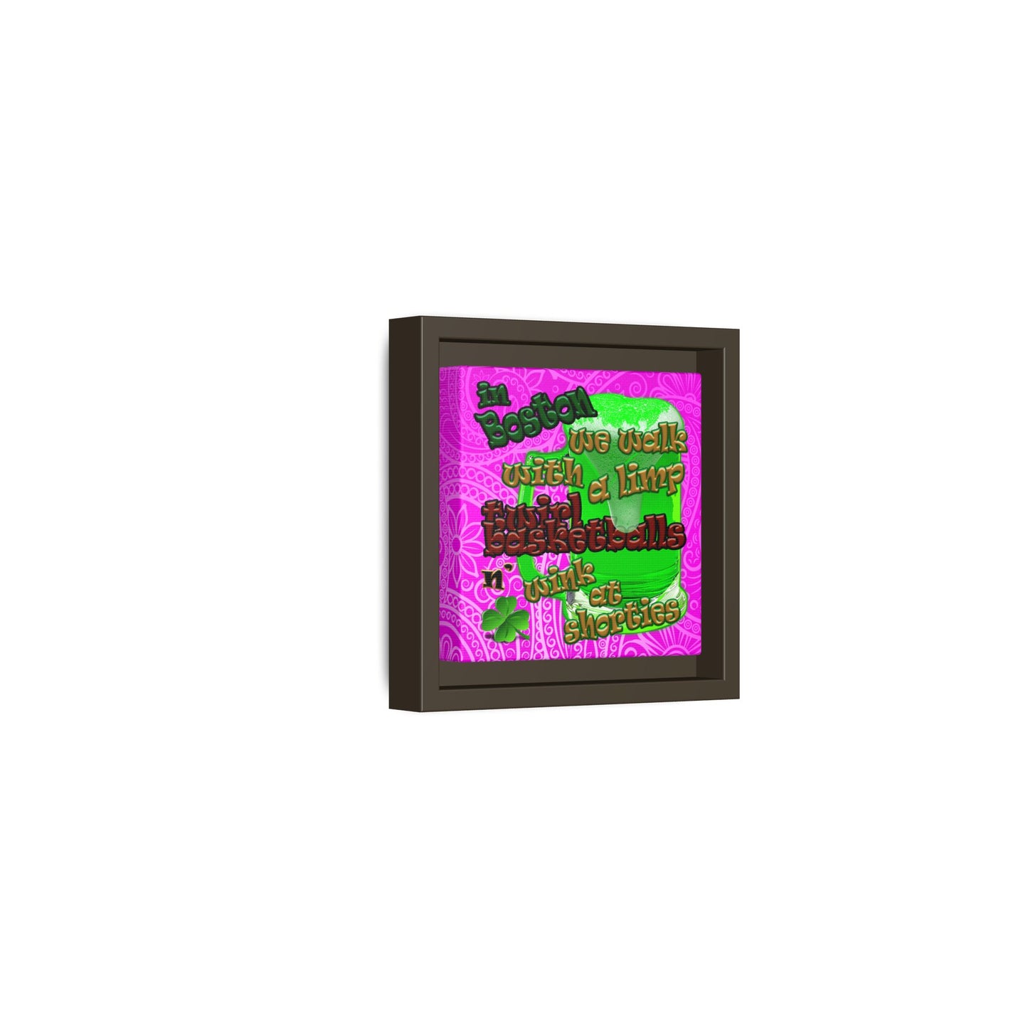 celtics logo - framed canvas art (pink swirl)