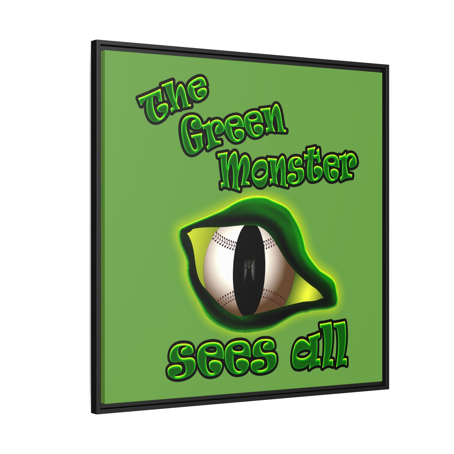 green monster - framed canvas art (green)