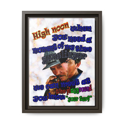 high noon - framed canvas art (white marble)
