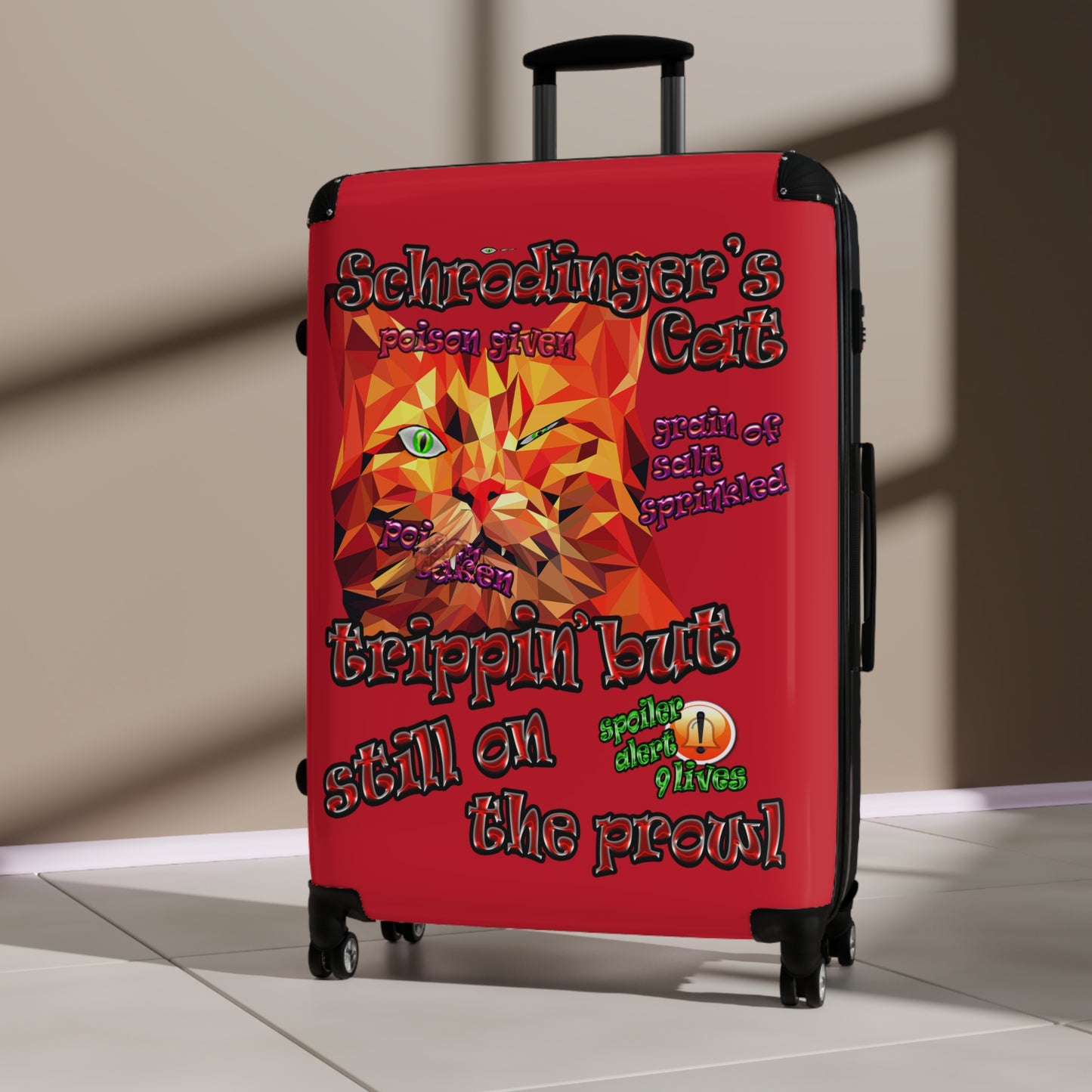 schrodinger's cat - Suitcase (dark red)