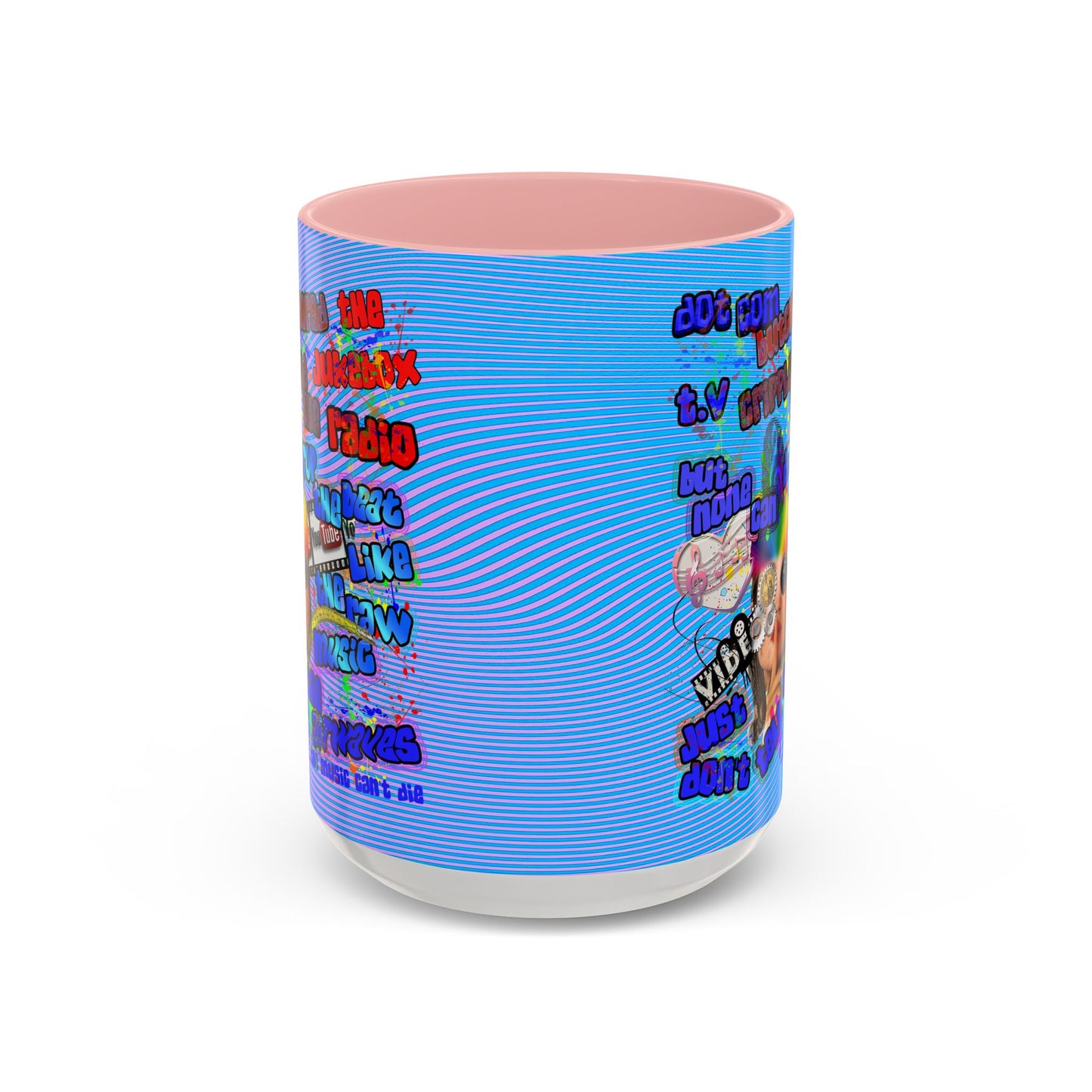 drop the beat - Accent Mug (light blue-purple wave)
