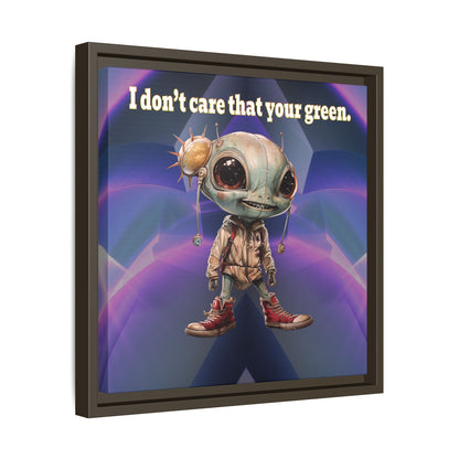 I don't care that your green - framed canvas art (grey-pink wave)