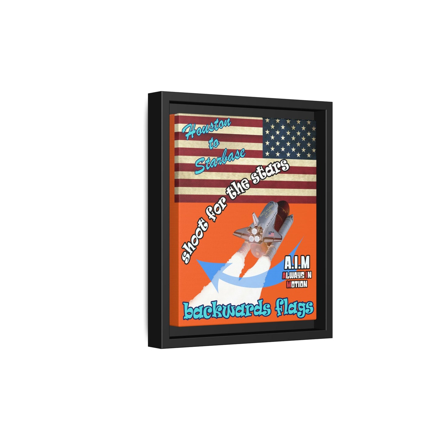 shoot for the stars - framed canvas art (orange)