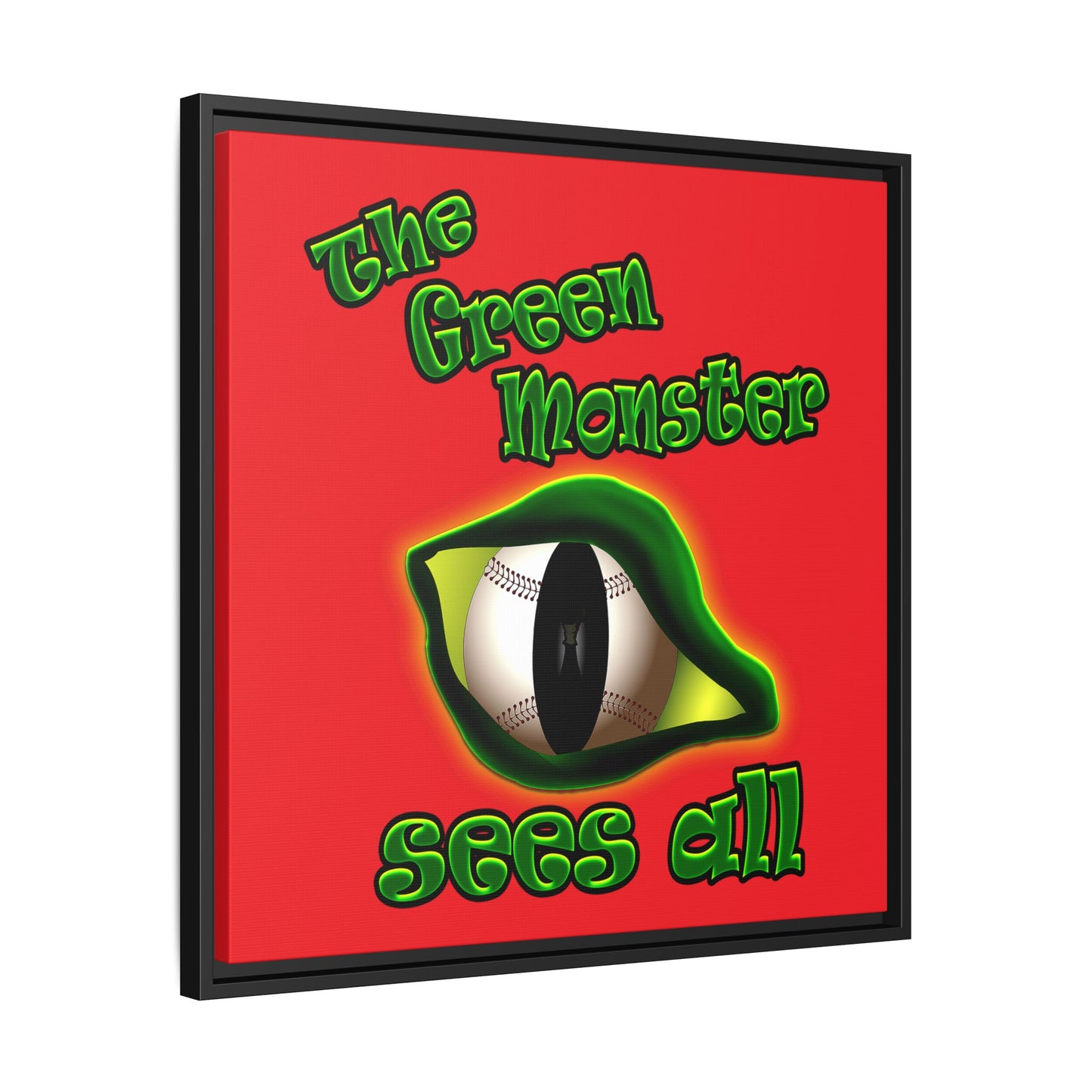 green monster - framed canvas art (red)