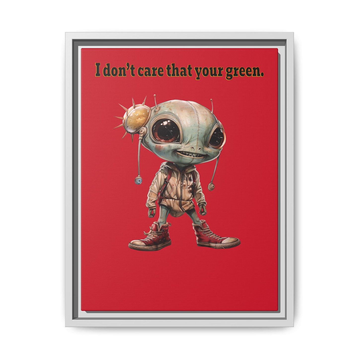 I don't care that your green - framed canvas art (dark red)