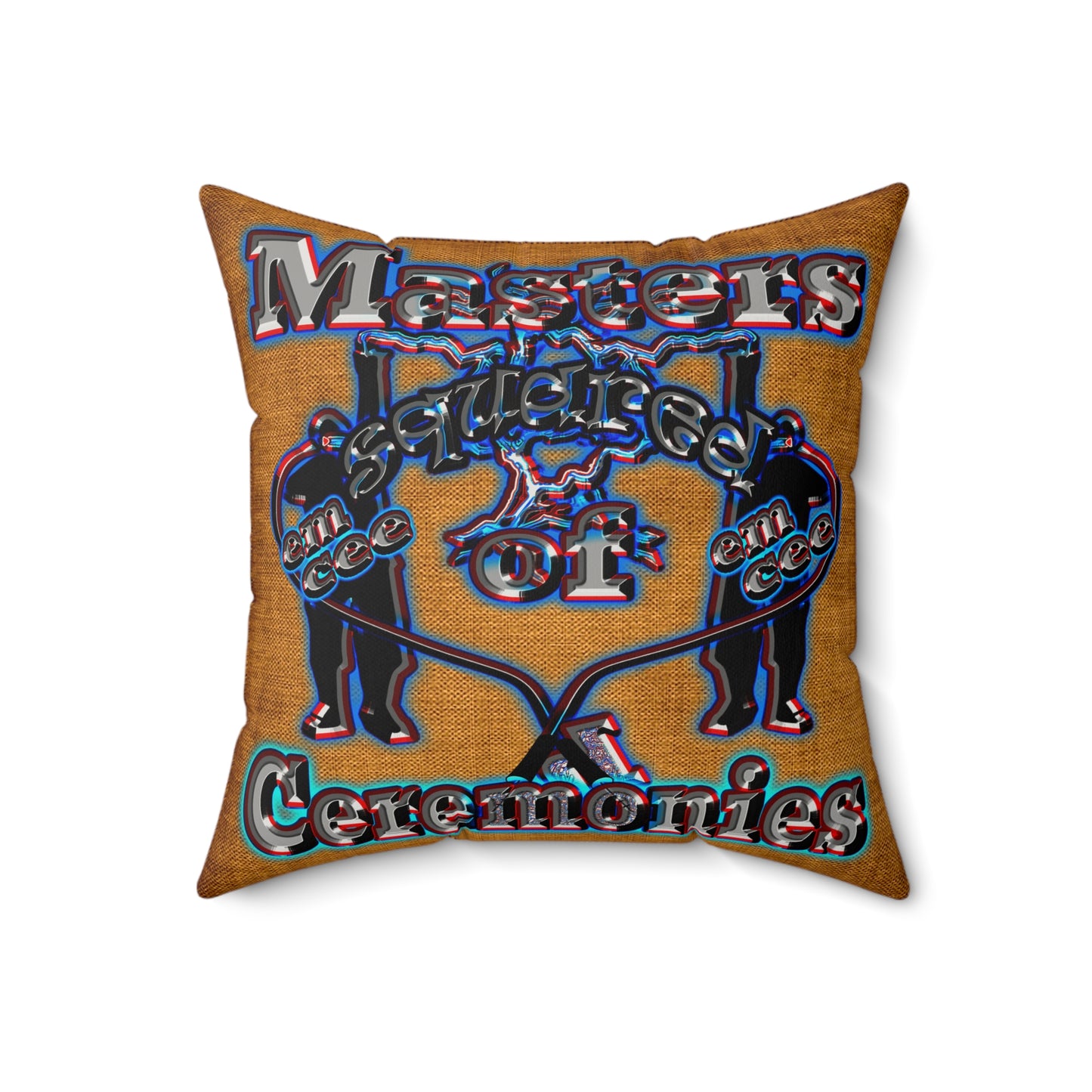 em cee squared - Faux Suede Square Pillow - (dichromatic brown papyrus)