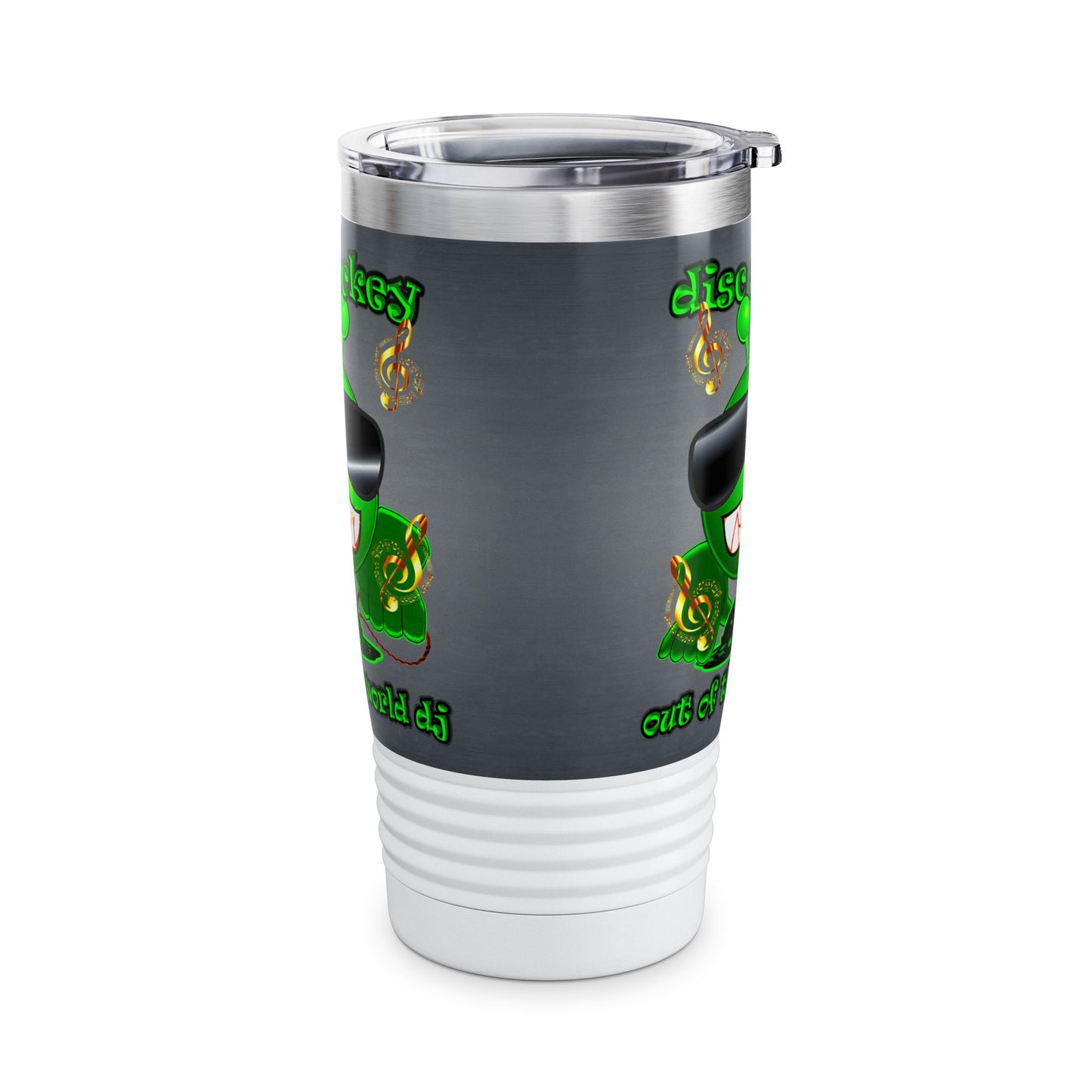 disc jockey - Ringneck Tumbler, 20oz (grey-light grey)
