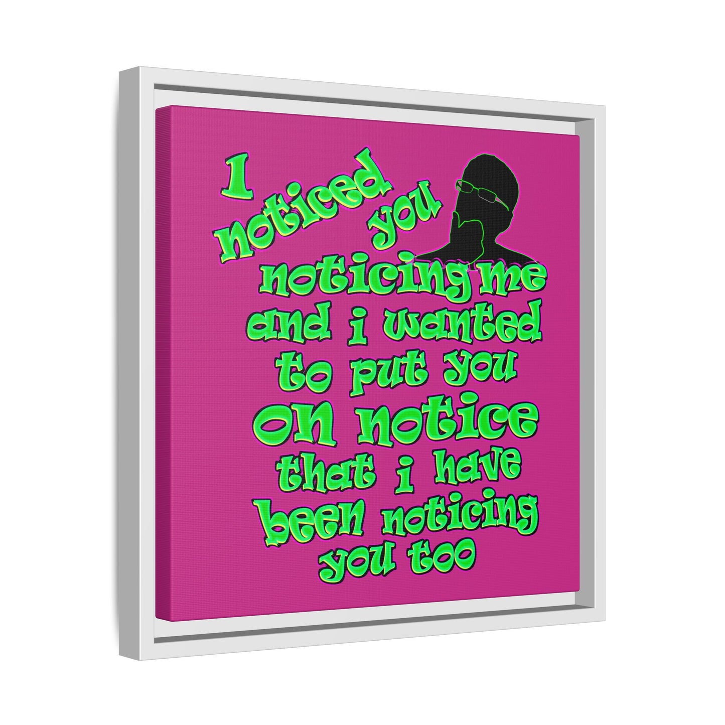 noticed you noticing - framed canvas art (pink)