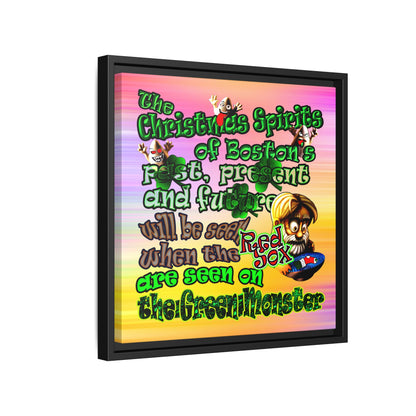 christmas spirits of boston - framed canvas art (color blur)