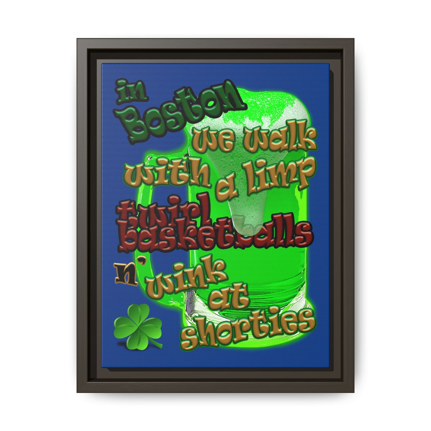 celtics logo - framed canvas art (dark blue)