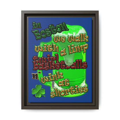 celtics logo - framed canvas art (dark blue)