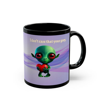 I don't care that your grey - Black Mug (light blue-pink wave)