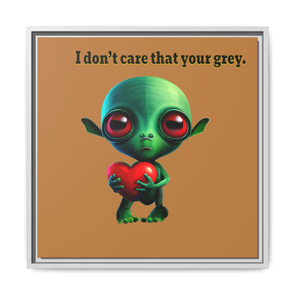 I don't care that your grey - framed canvas art (light brown)