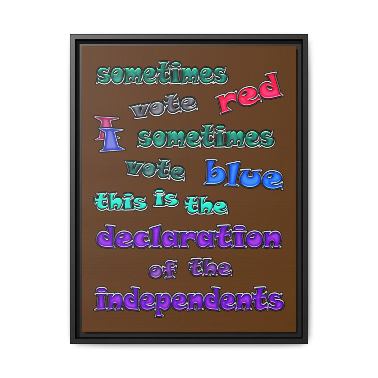 declaration of the independents - framed canvas art (brown)