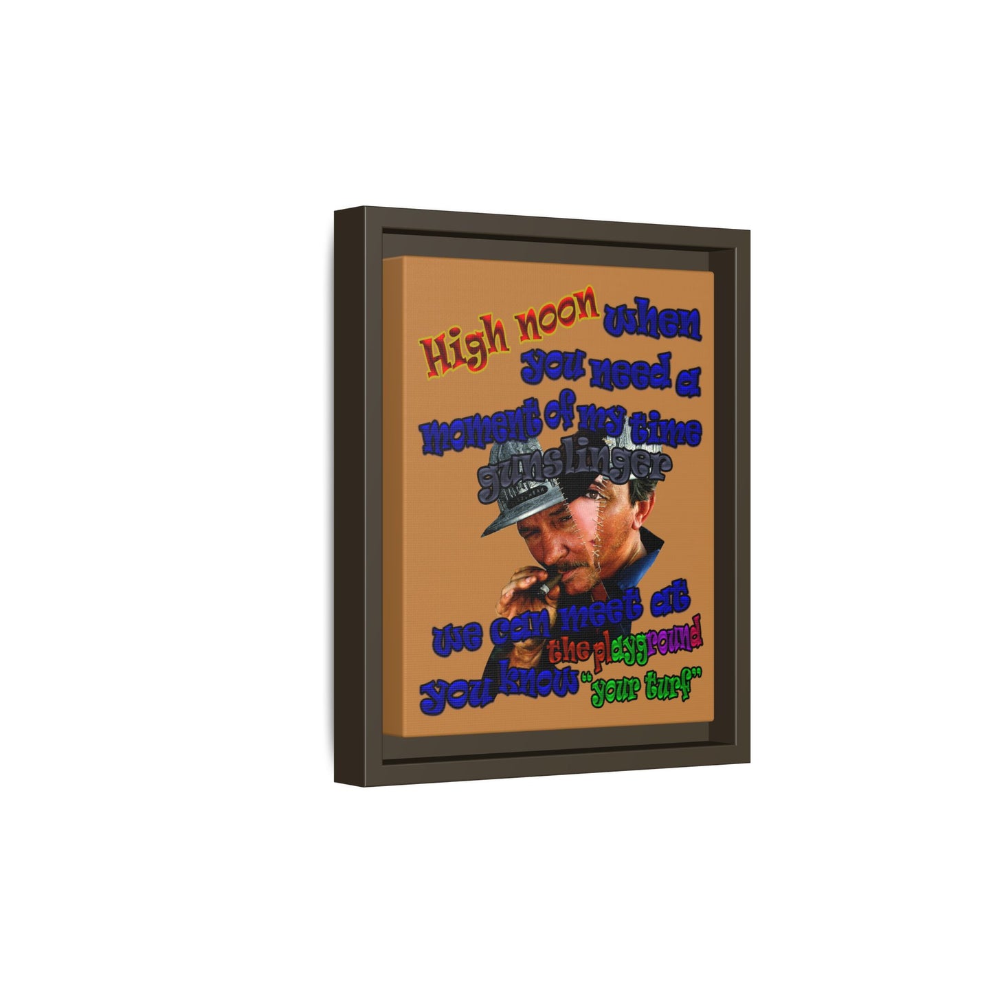 high noon - framed canvas art (light brown)