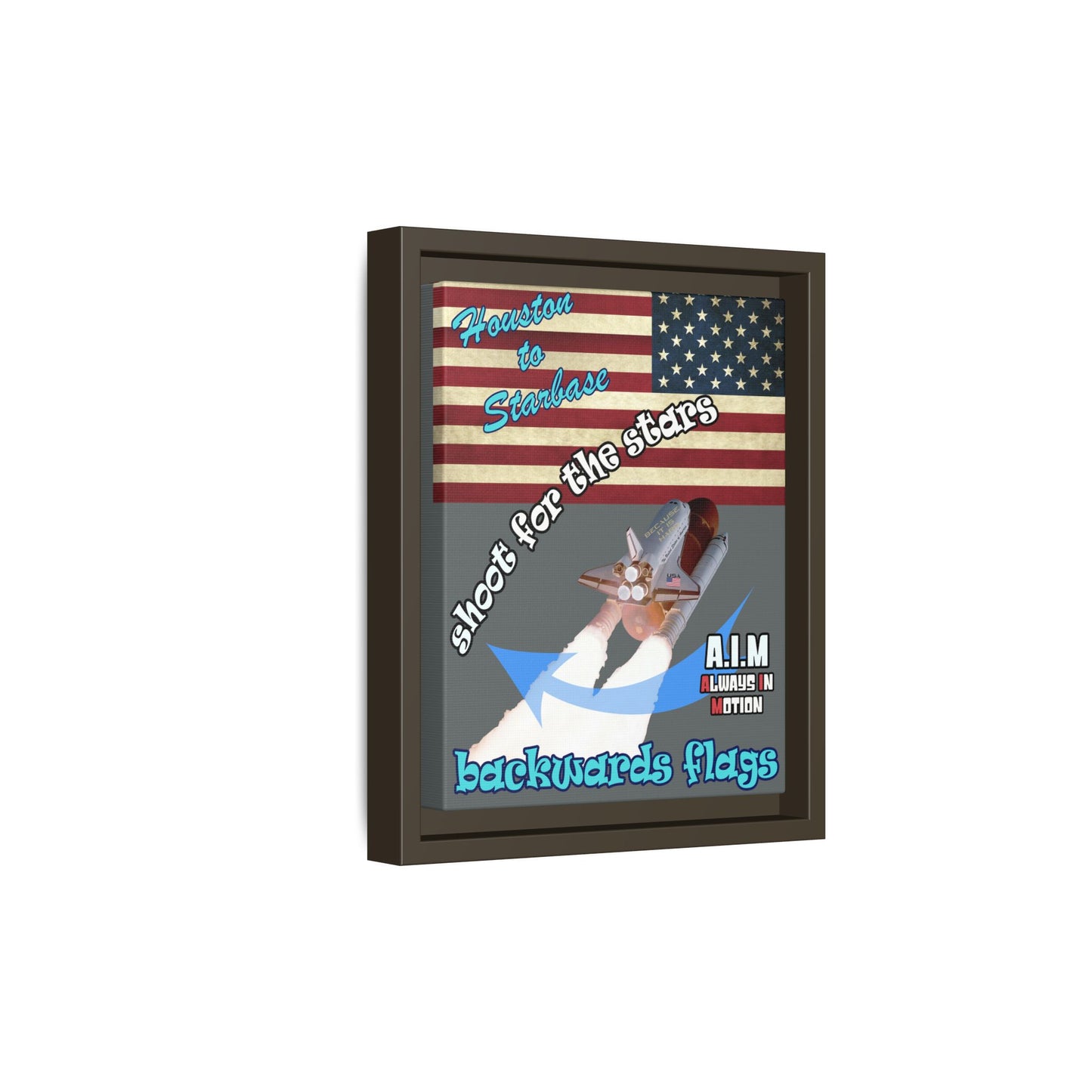 shoot for the stars - framed canvas art (dark grey)
