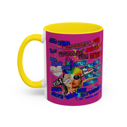 drop the beat - Accent Mug (pink)