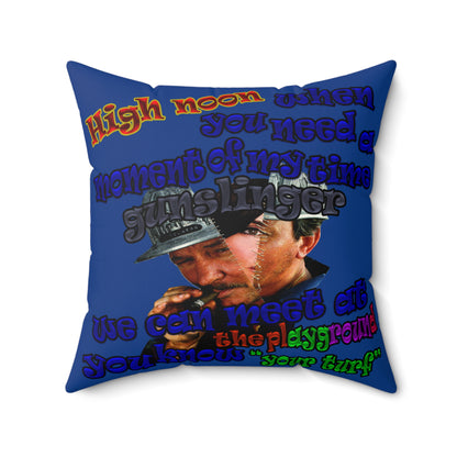 high noon - Faux Suede Square Pillow - (dark blue)