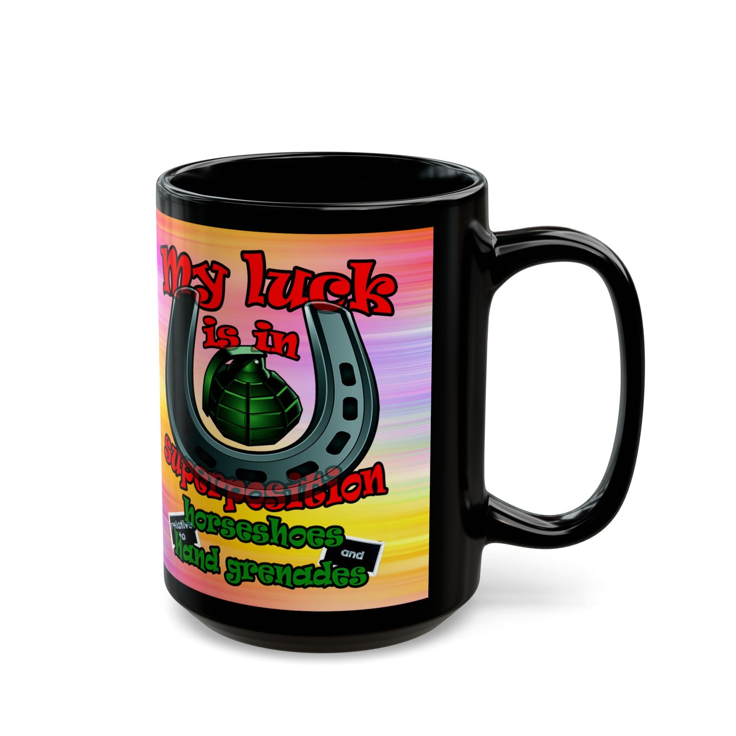 my luck - Black Mug (color blur)