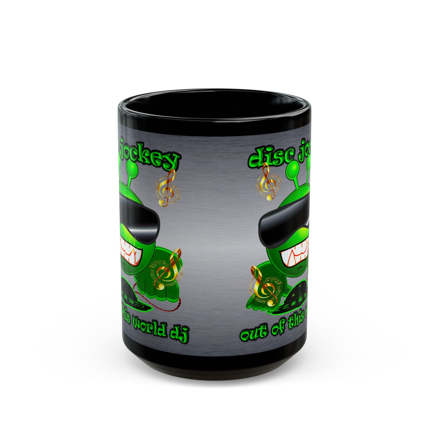 disc jockey - Black Mug (brushed nickel)