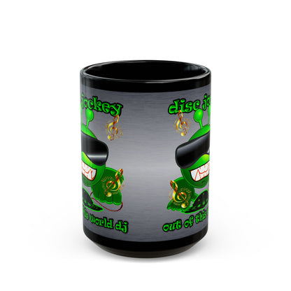 disc jockey - Black Mug (brushed nickel)