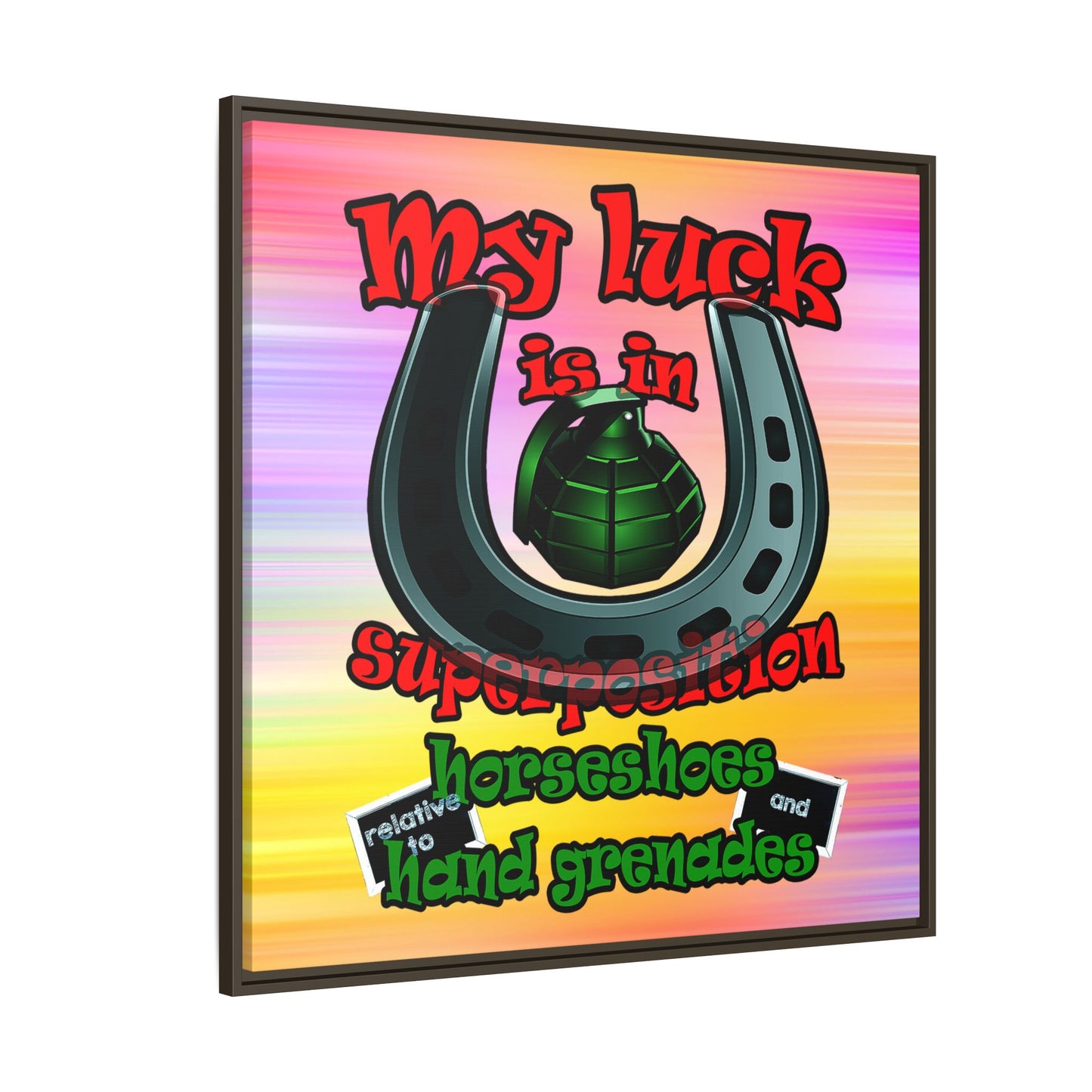 my luck - framed canvas art (color blur)