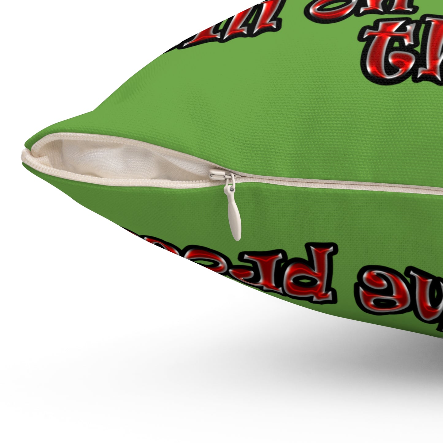 schrodinger's cat - Spun Polyester Square Pillow - (green)