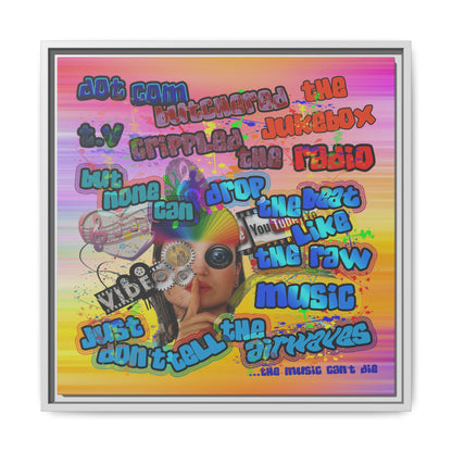 drop the beat - framed canvas art (color blur)