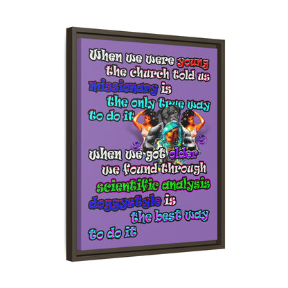 doggystyle - framed canvas art (light purple)