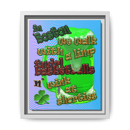celtics logo - framed canvas art (light blue-purple wave)