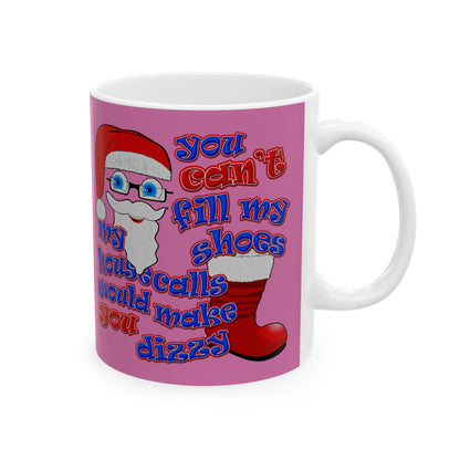 santa's shoes - White Mug (light pink)