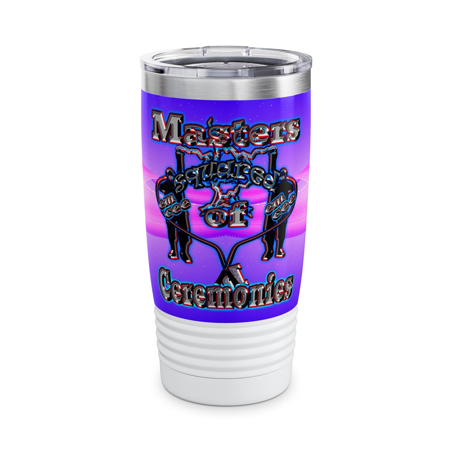 em cee squared - Ringneck Tumbler, 20oz (purple-pink wave)