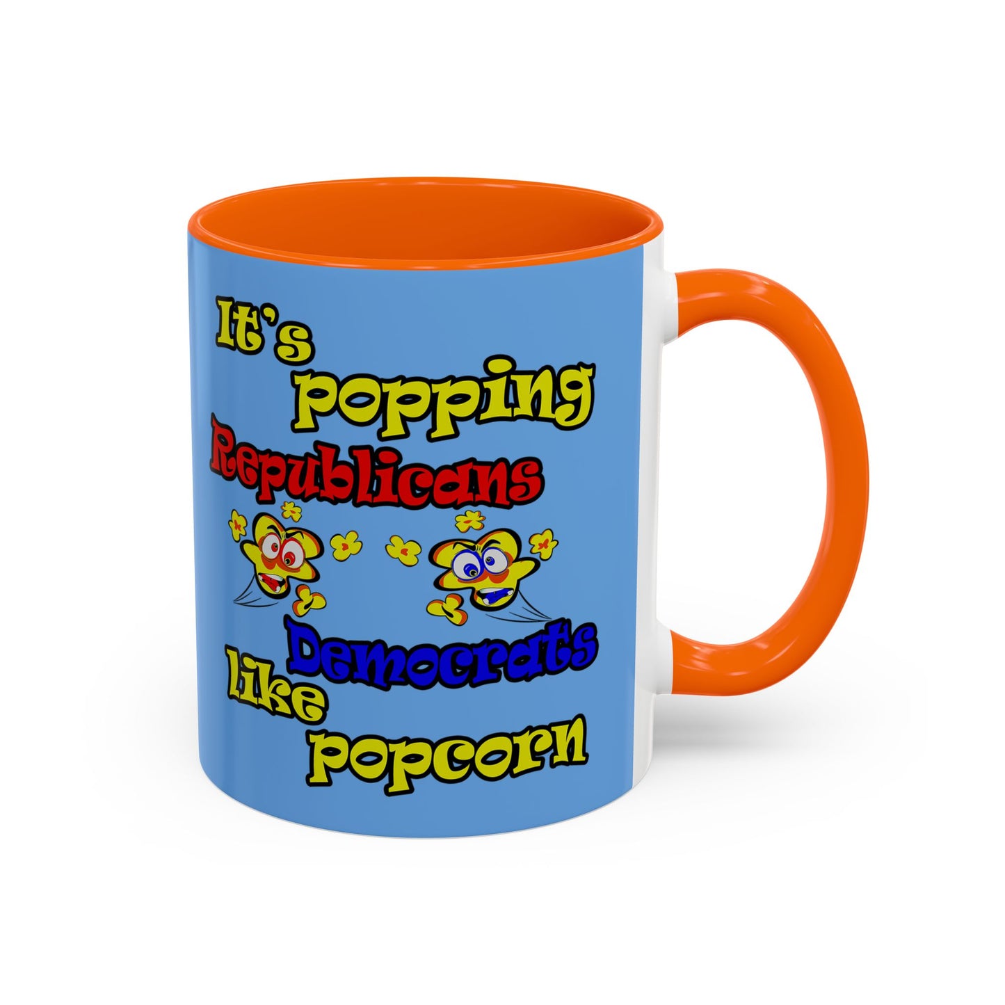 popping like popcorn - Accent Mug (light blue)