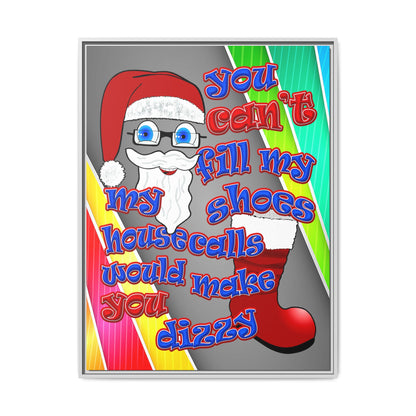 santa's shoes - framed canvas art (rainbow split)