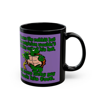 turtle race - Black Mug (light purple)