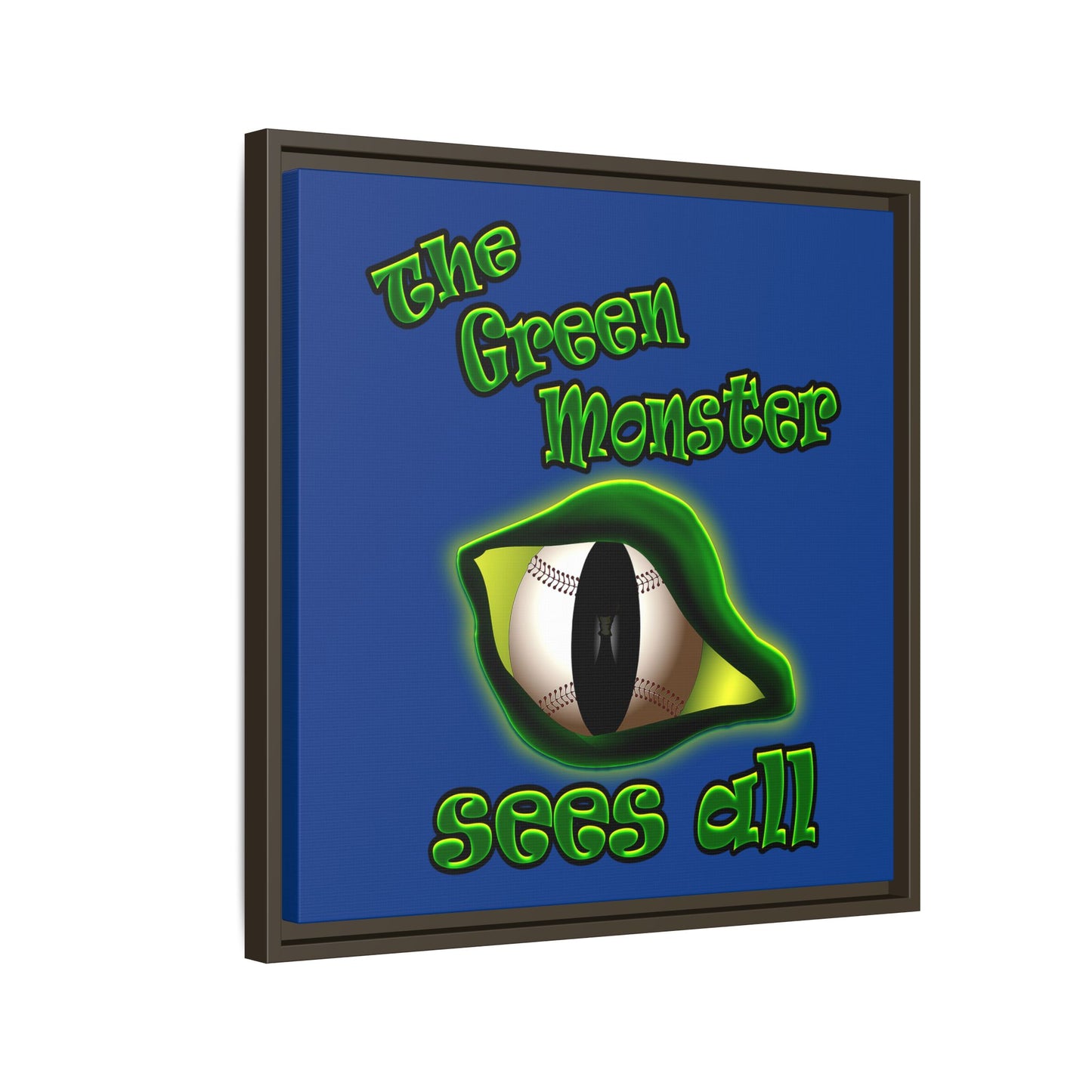 green monster - framed canvas art (dark blue)