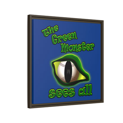 green monster - framed canvas art (dark blue)
