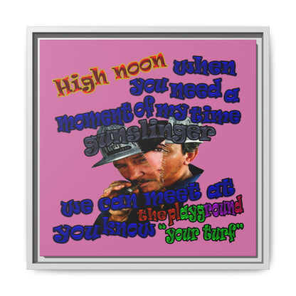high noon - framed canvas art (light pink)