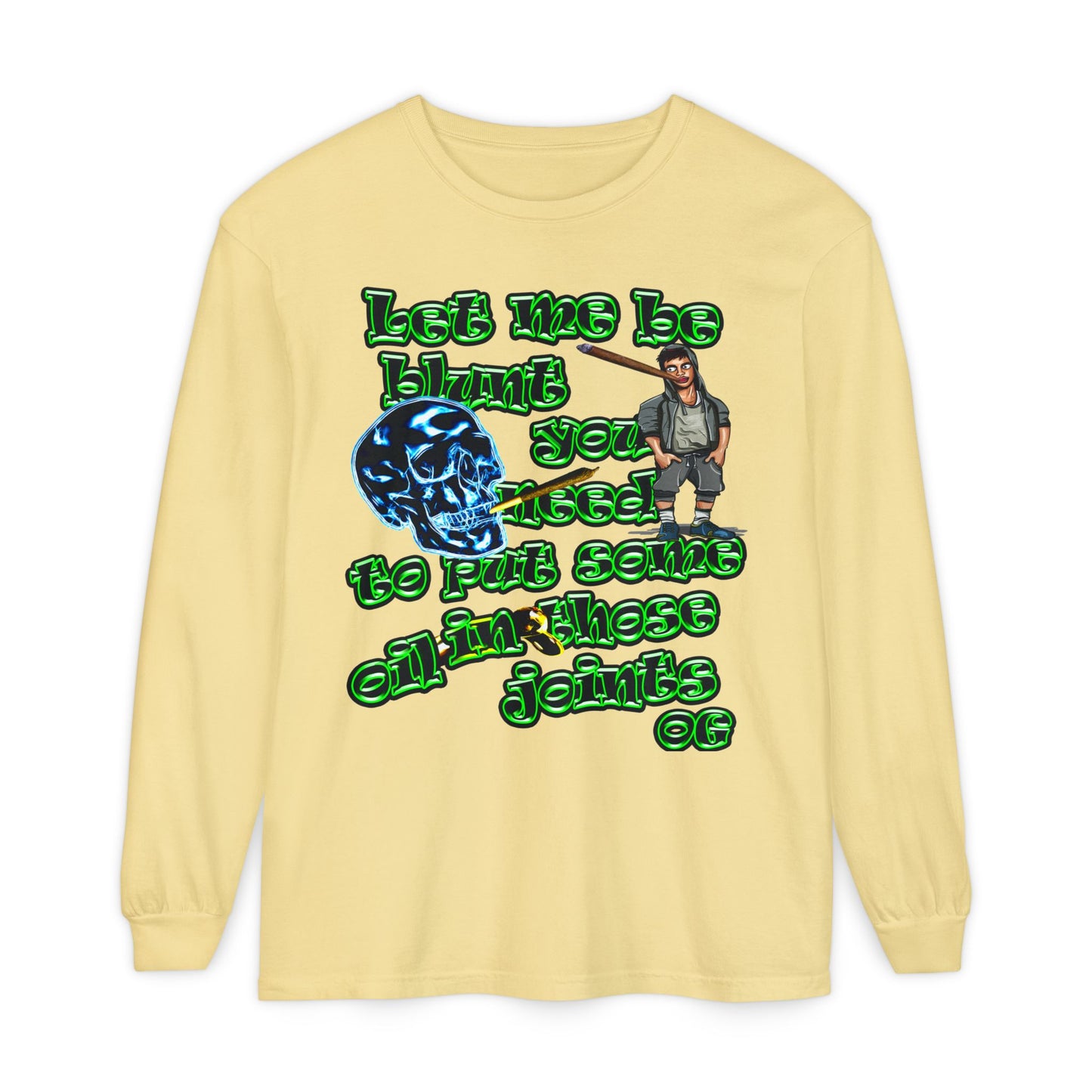 og - Unisex Garment-dyed Long Sleeve T-Shirt