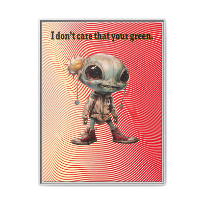 I don't care that your green - framed canvas art (yellow-orange wave)