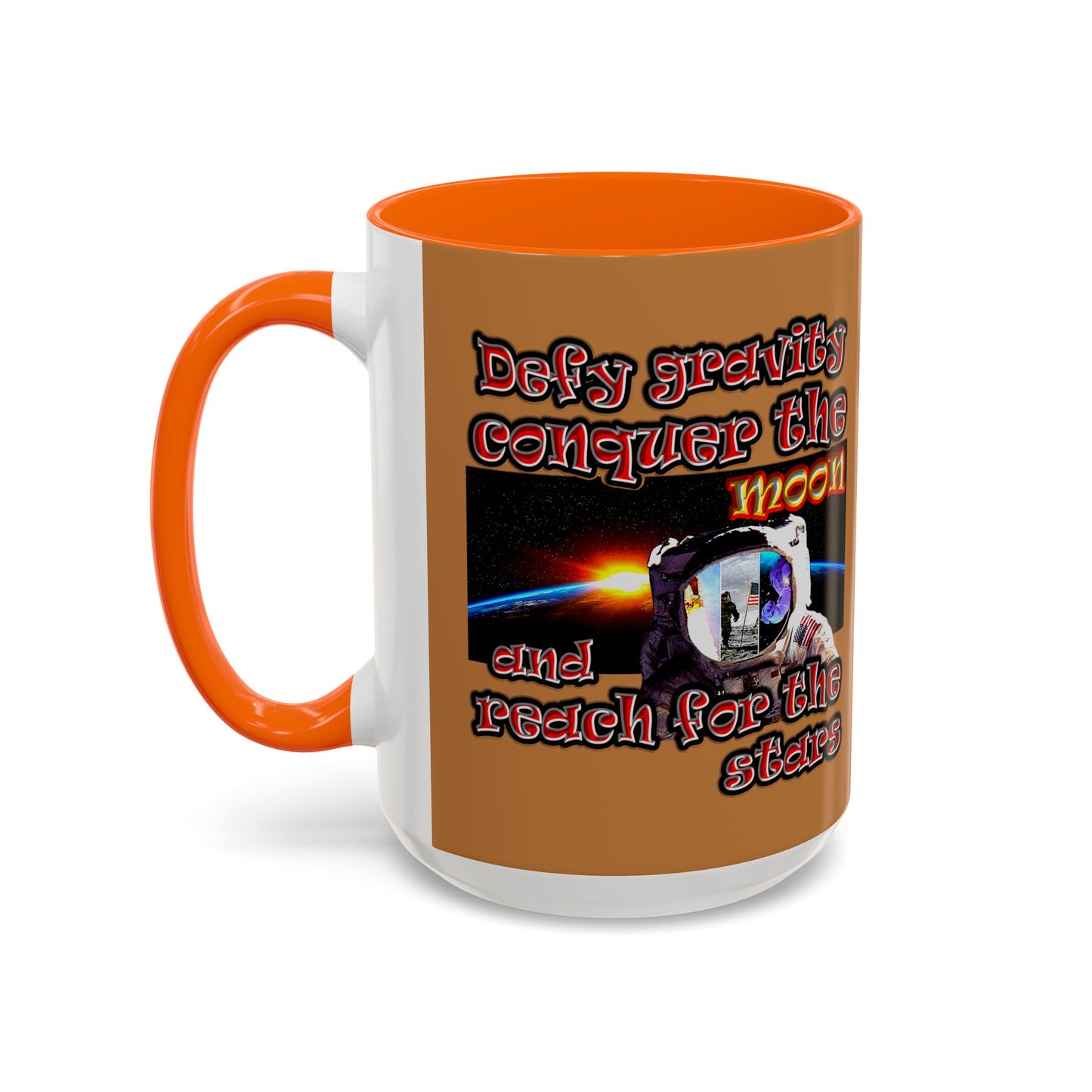 defy conquer reach - Accent Mug (light brown)