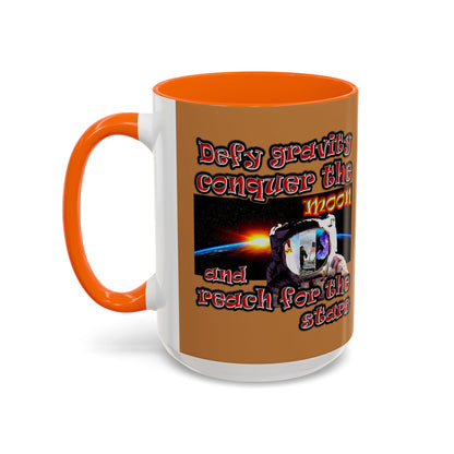 defy conquer reach - Accent Mug (light brown)