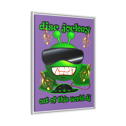 disc jockey - framed canvas art (light purple)