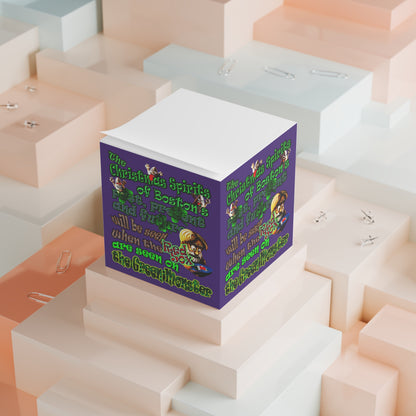christmas spirits of boston - note cube (purple)