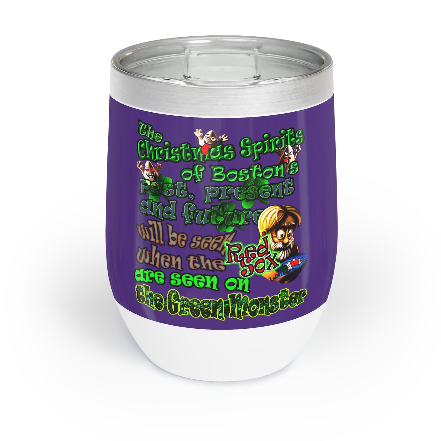 christmas spirits of boston - Chill Wine Tumbler (purple)