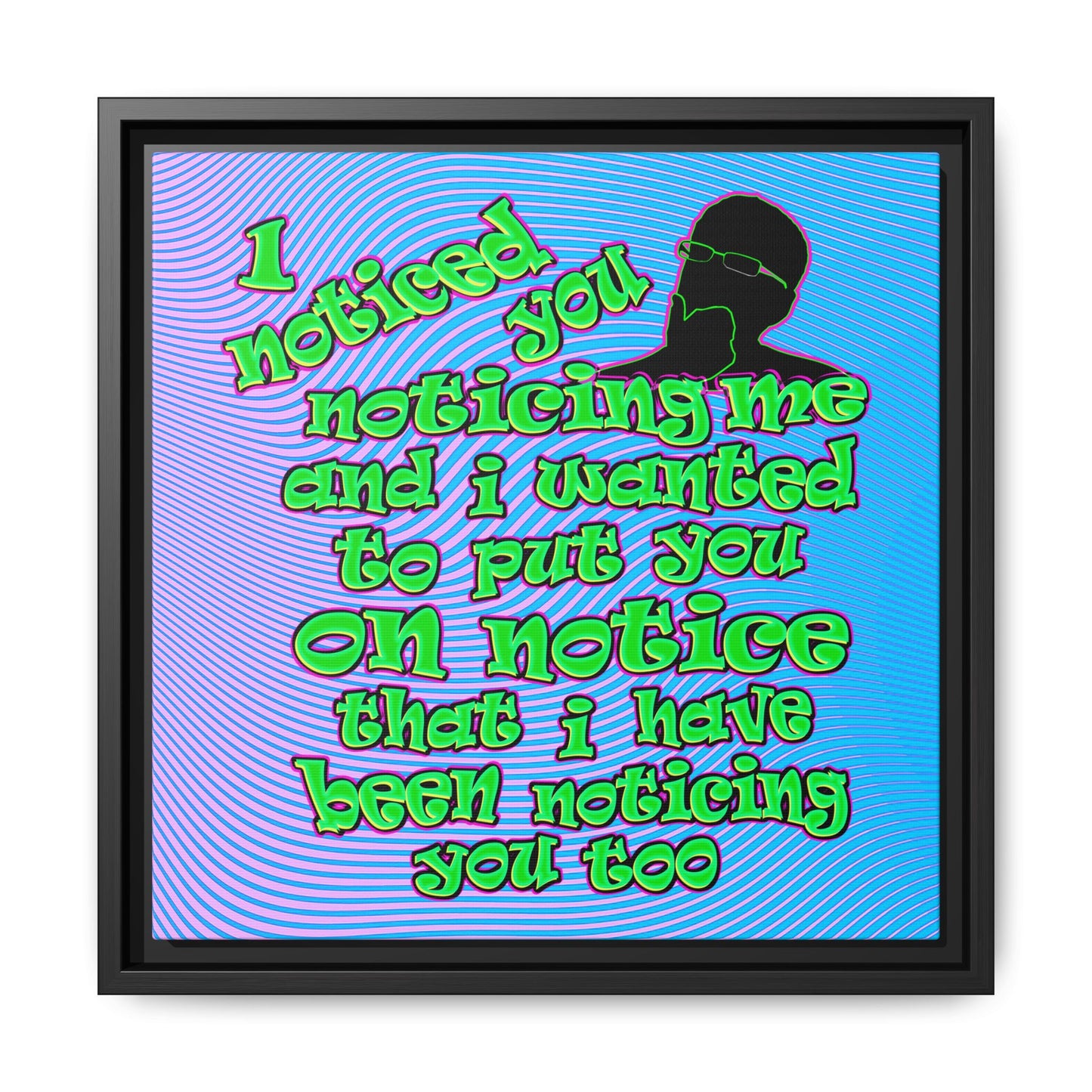 noticed you noticing - framed canvas art (light blue-purple wave)